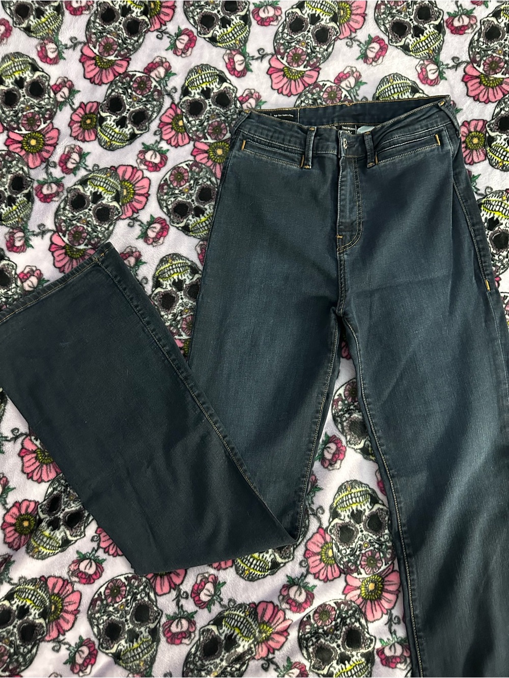 True Religion Women's Dark Blue Wide Leg Jeans